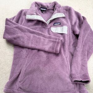 PATAGONIA Re-Tool Snap-T Pullover Purple Mauve Fleece Polartec Sweater Sz M